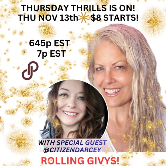 🎁 THURS THRILLS W/GUEST HOST CITIZENDARCEY 7P EST 🎁 ROLLING GIVYS! $8 Starts! - Picture 1 of 16